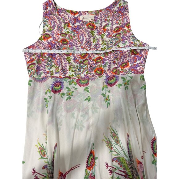 Anthropologie Floral Midi Dress - White and Purple - Picture 7 of 12